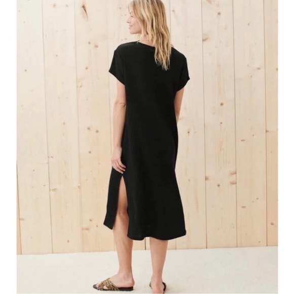 Jenni Kayne Cypress Caftan Dress Black Cotton Gauze Short Sleeve Midi Size XS - Picture 13 of 15